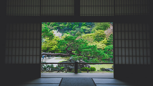 静背景禅意安静的寺院背景