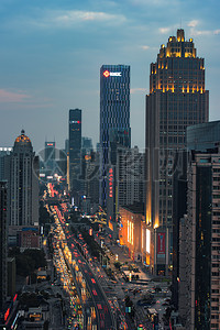 城市高楼夜景背景图片