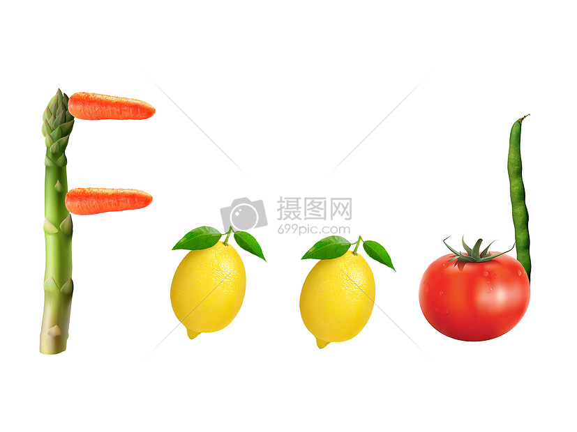 创意蔬菜字母图片
