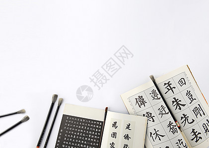 中式静物书法毛笔静物背景