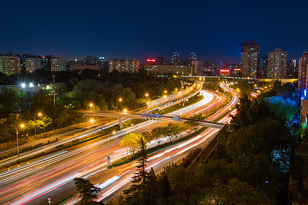 北京城区北京二环东直门桥背景