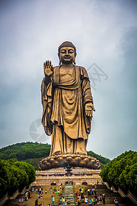 中国寺庙建筑无锡灵山大佛背景