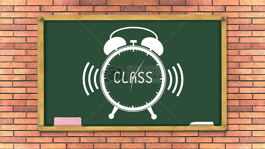 黑板上的上课铃摄影图片免费下载_教育图库大全_编号500400158-摄图网