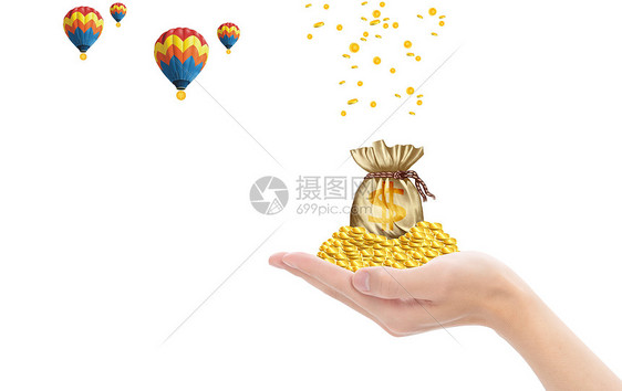 搬运金币的热气球图片