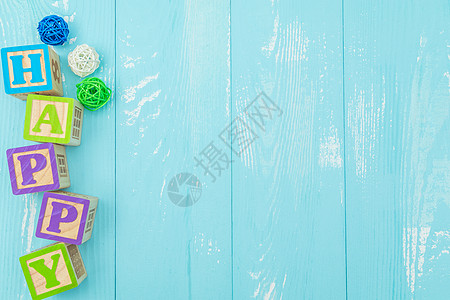 节日快乐蓝色木纹背景素材图片