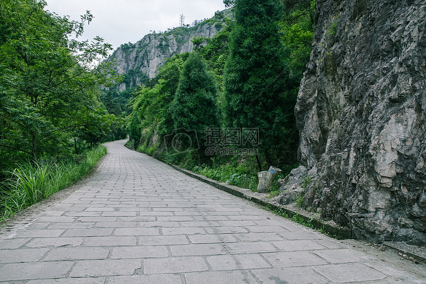 景区内清新公路风景图片