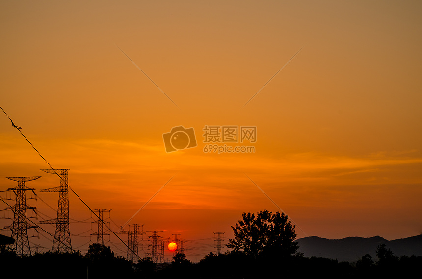 夕阳西下图片