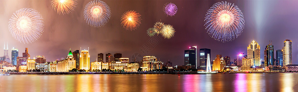 美丽的黄浦江畔夜景高清图片