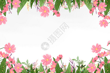 水彩蝴蝶水彩花的背景设计图片