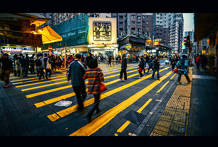 香港公路黄金人行道背景