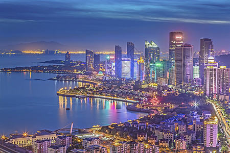 港口夜景繁华的城市夜景背景