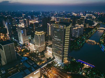 杭州钱江新城现代化城市夜景背景