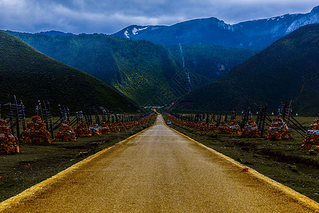 云南香格里拉金光大道背景