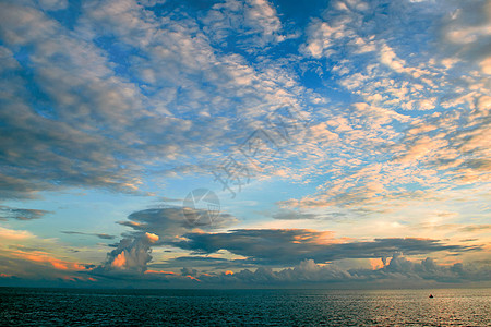 复古风格海报大海上空的云背景