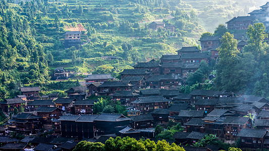 苗寨风光背景