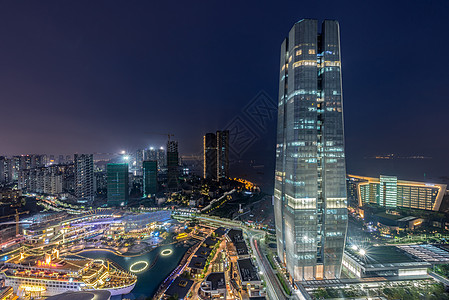 深圳地王蛇口海上世界的夜景背景