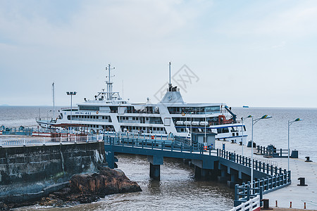 船甲板轮渡渡船码头背景