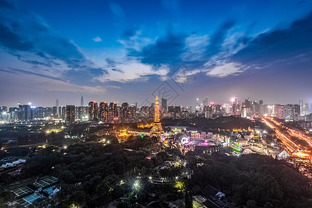 灯光森林夜色中的世界之窗背景