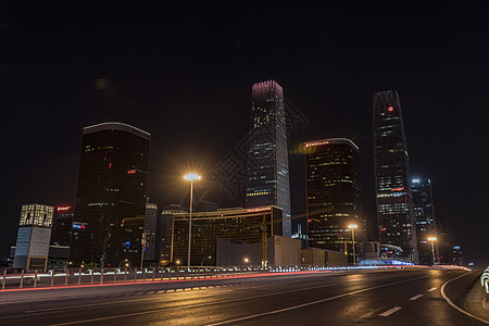 北京国贸CBD夜景城市高清图片素材