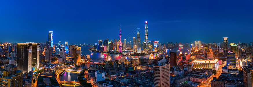 上海夜景外滩延时高清图片