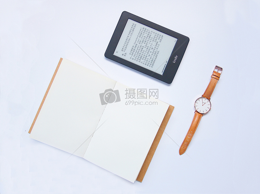 本子、手表与kindle图片