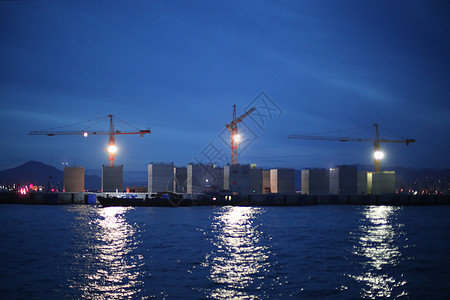 三亚海湾港口的夜晚背景