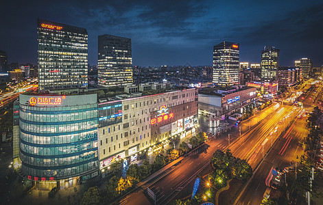 商场夜景万达广场背景