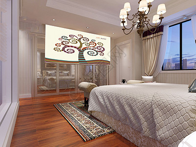 欧式效果图西方欧式卧室效果图背景