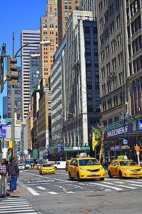 纽约城市街道和出租车高清图片