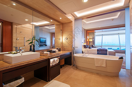 浴室镜子高级酒店的洗手间背景