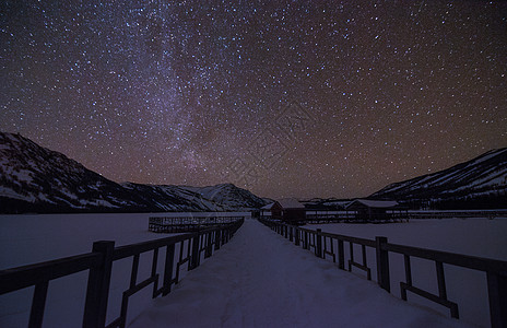 广告曝光喀纳斯星空银河背景