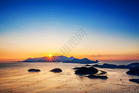 霞浦滩涂海上日出背景