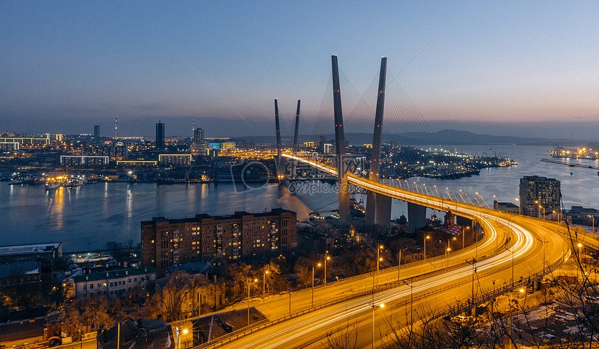 跨海大桥夜景图片