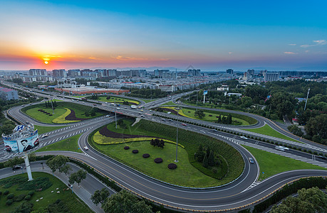 北京天坛北京郊区立交桥日落风光背景