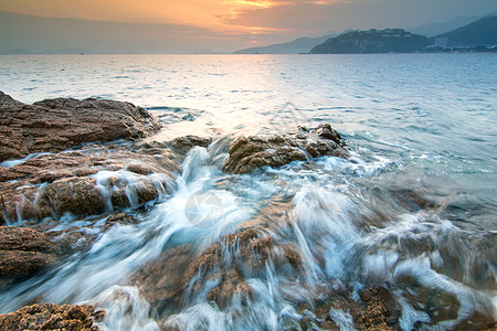 深圳小梅沙拉丝海浪高清图片