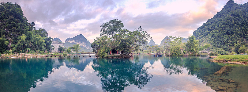 青山绿水素材广西靖西鹅泉全景图背景