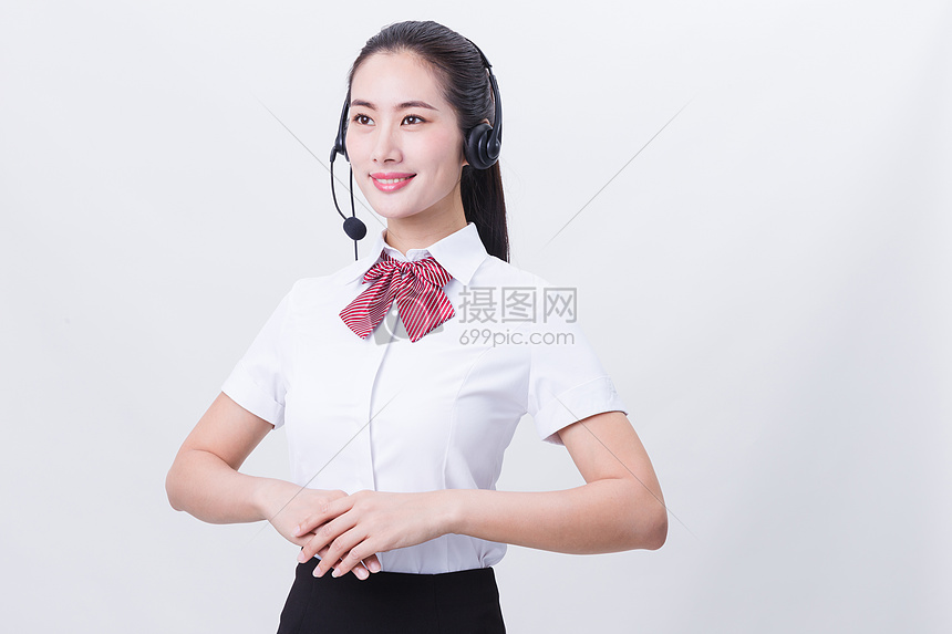 商业亲和力美女客服形象图片