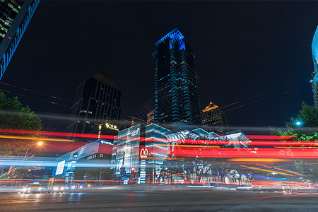 街景夜晚城市建筑背景