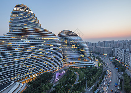 北京城区城市建筑北京背景