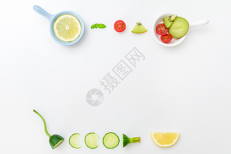 新鲜水果创意平铺摄影夏日高清图片素材