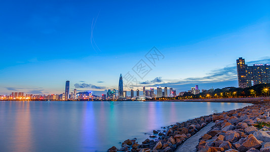 深圳建筑夜景深圳湾夜景背景