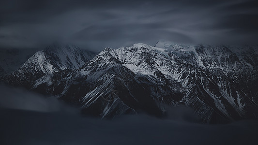 清新自然风景贡嘎雪山背景