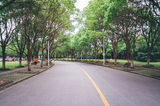 停车场马路绿色图片