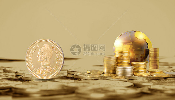 金融金币金融球图片