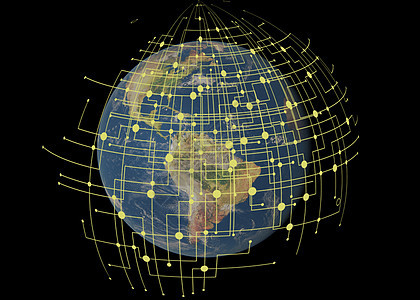 互联网科技覆盖地球背景图片