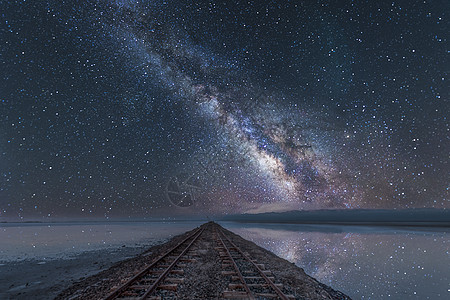 青海星空茶卡盐湖银河背景