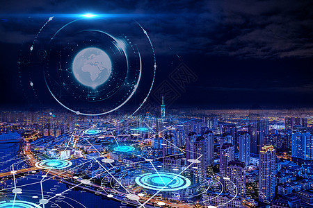 全球城市科技通讯背景图片