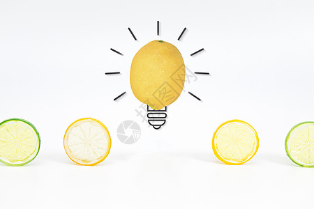 柠檬片柠檬灯泡设计图片