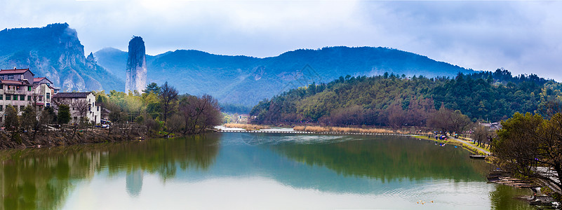 浙江山水缙云仙都鼎湖峰风光背景