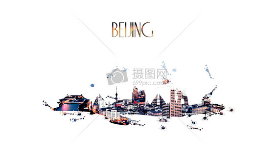 北京城市剪影海报图片